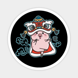 Dancing pig dragon Magnet